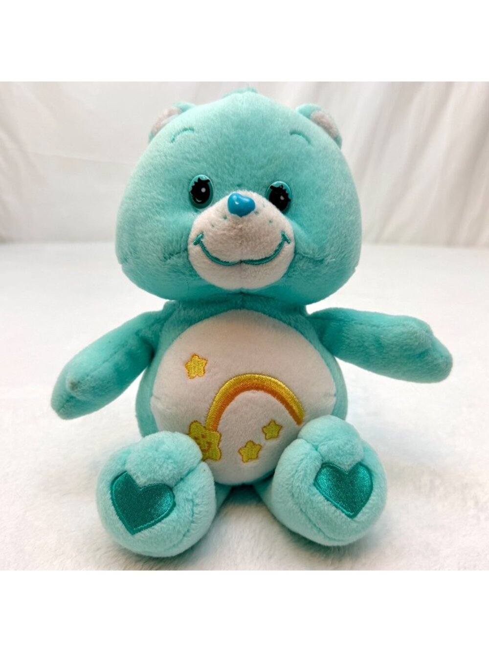Care Bears 10" Teal Wish Bear Shooting Star Plush Toy 2002 Play Along